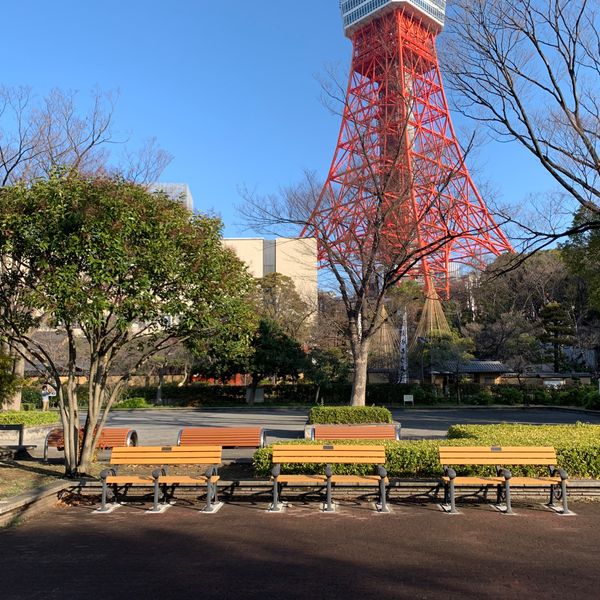 芝公園 18号地 広場のベンチ - おすすめ画像